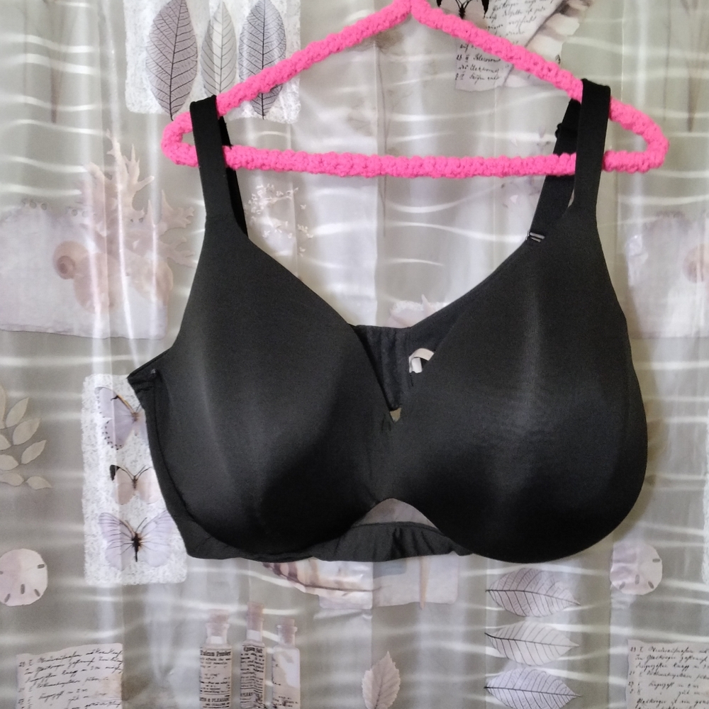 Lane Bryant Cacique Black Smooth Lightly Lined Balconette Underwire Bra Size 46H